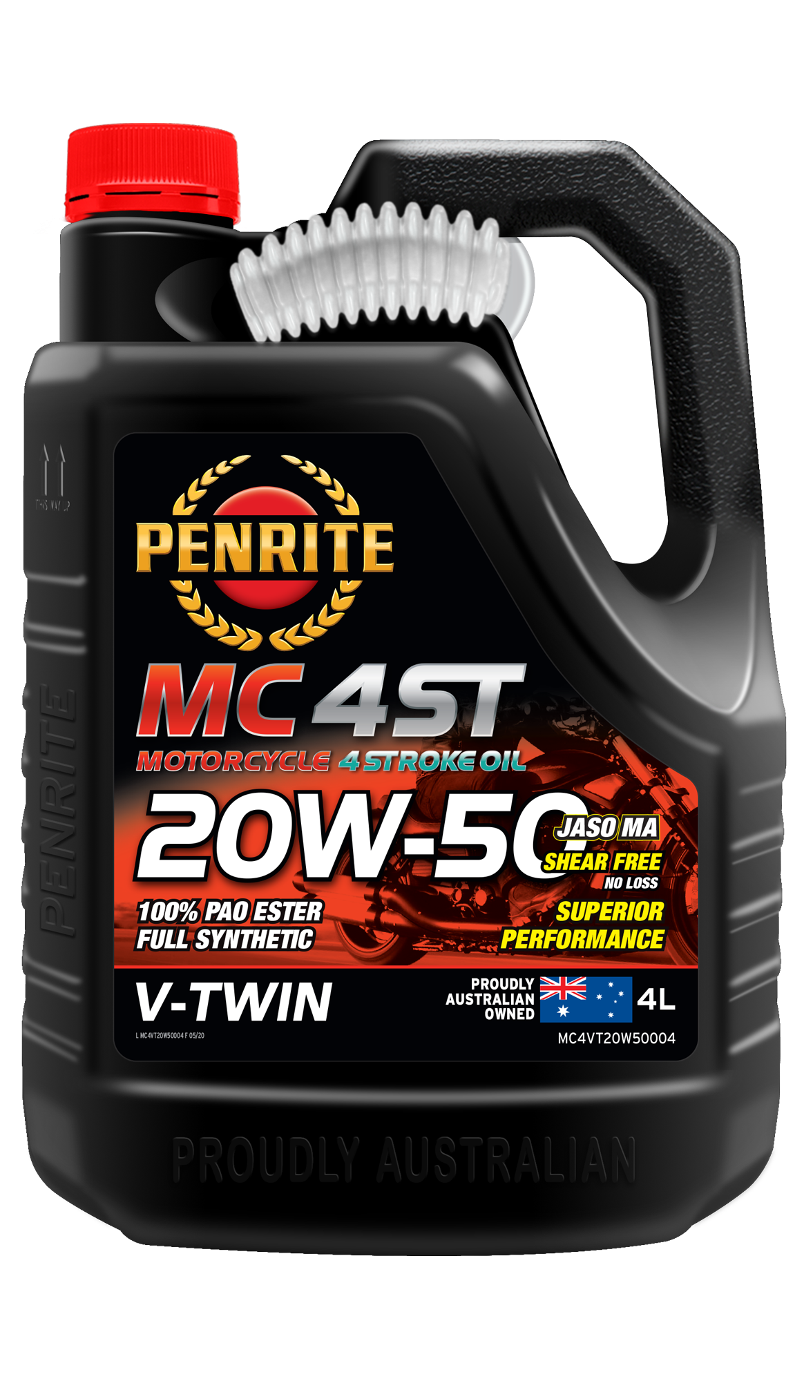 Dầu động cơ xe máy Penrite MC-4ST V-TWIN 20W-50 (100% PAO &amp; ESTER) 4 Lít