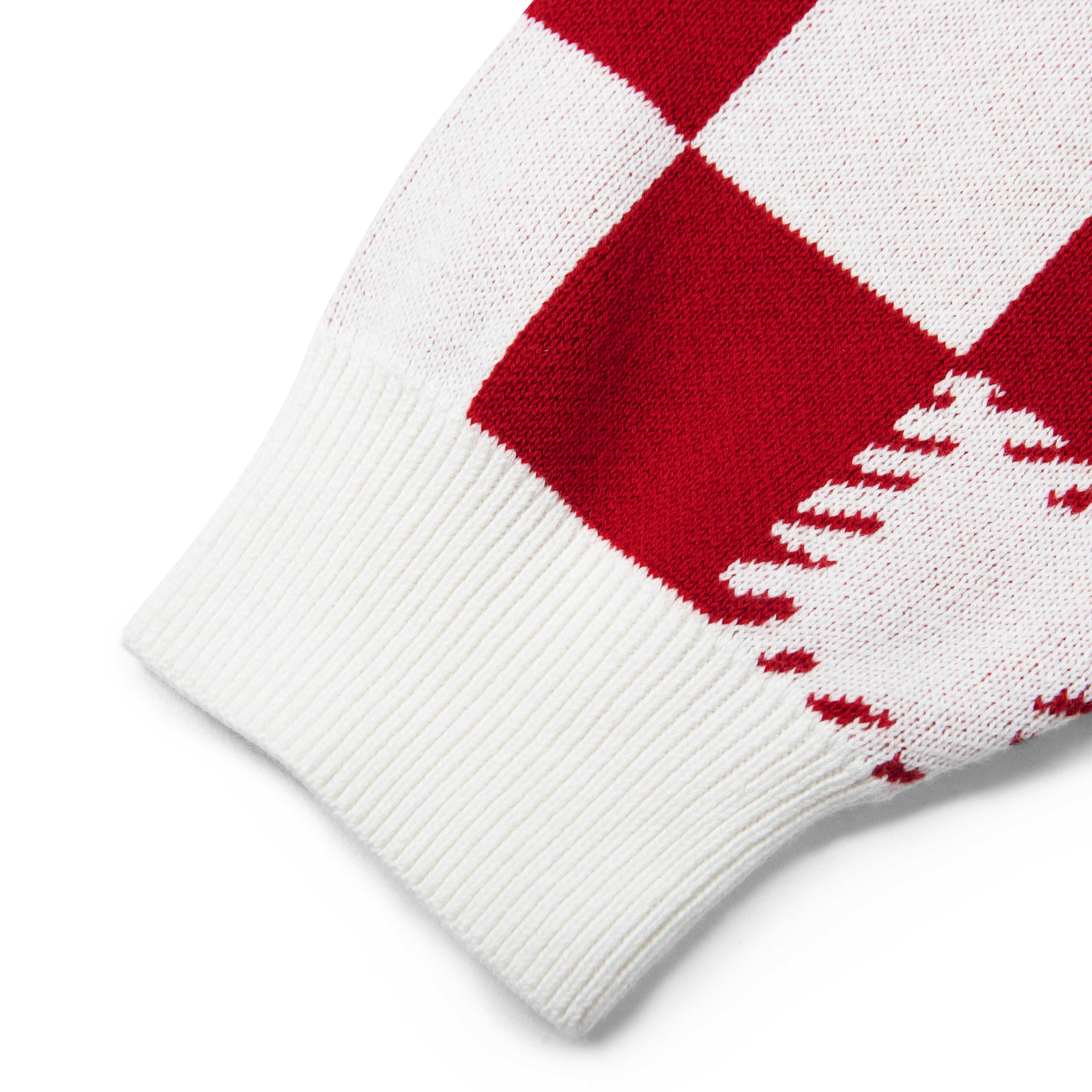 DirtyCoins Áo Khoác Checkerboard Knit Cardigan - Red