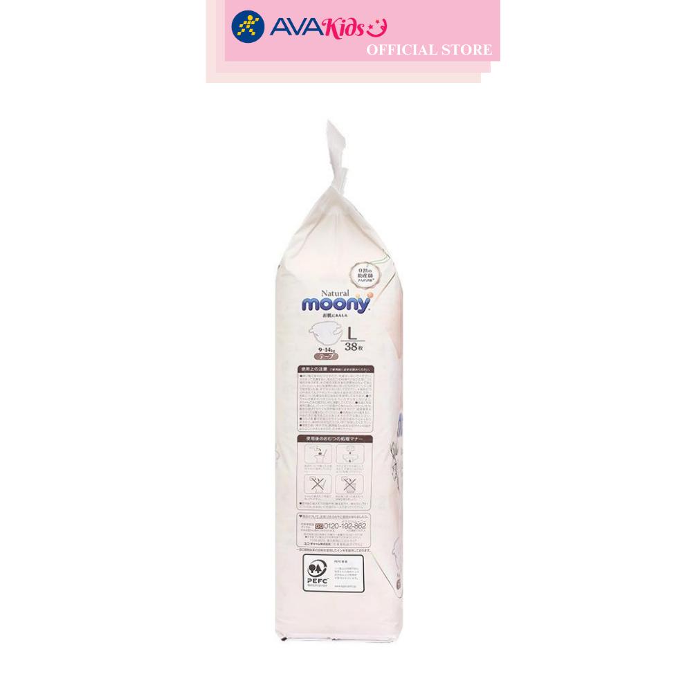 Tã dán Moony Natural size L 38 miếng (9 - 14 kg)