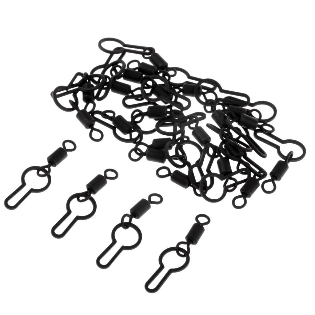 25pcs 28mm PVA Bag Swivels Carp Fishing Tackle Rolling Swivel Snaps Clips
