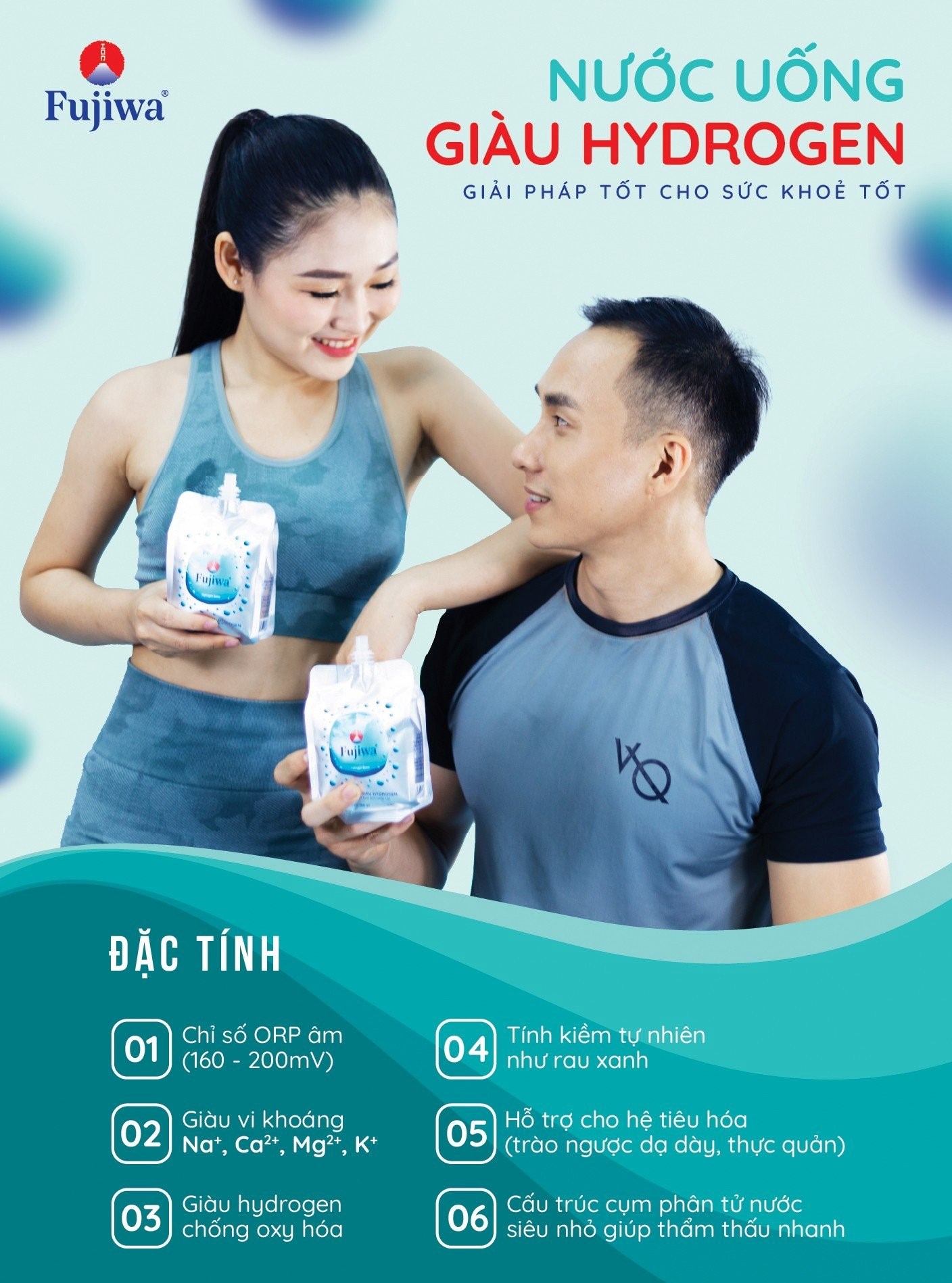 Nước Uống Giàu Hydrogen Fujiwa - Hộp 10 túi - Túi 300ml