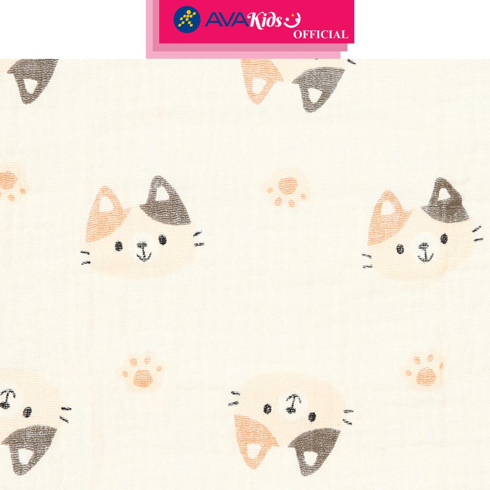 Set 5 cái khăn sữa cotton Bessla 2 lớp 27x27 cm - Mèo hai màu - Hàng Chính Hãng