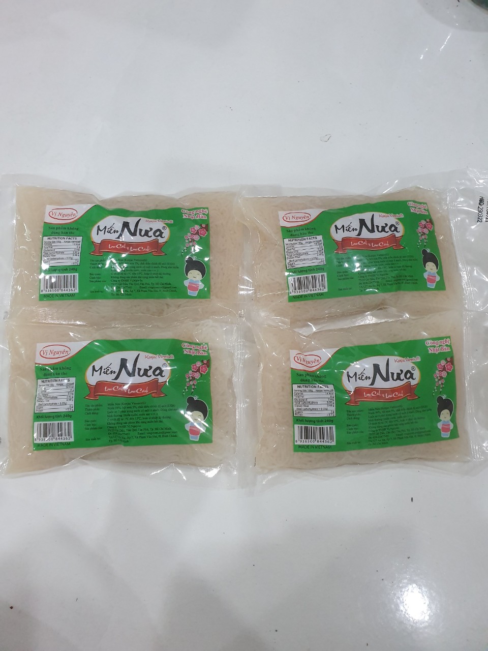 Combo 4 Gói Miến Nưa Vị Nguyên Das Keto 240g