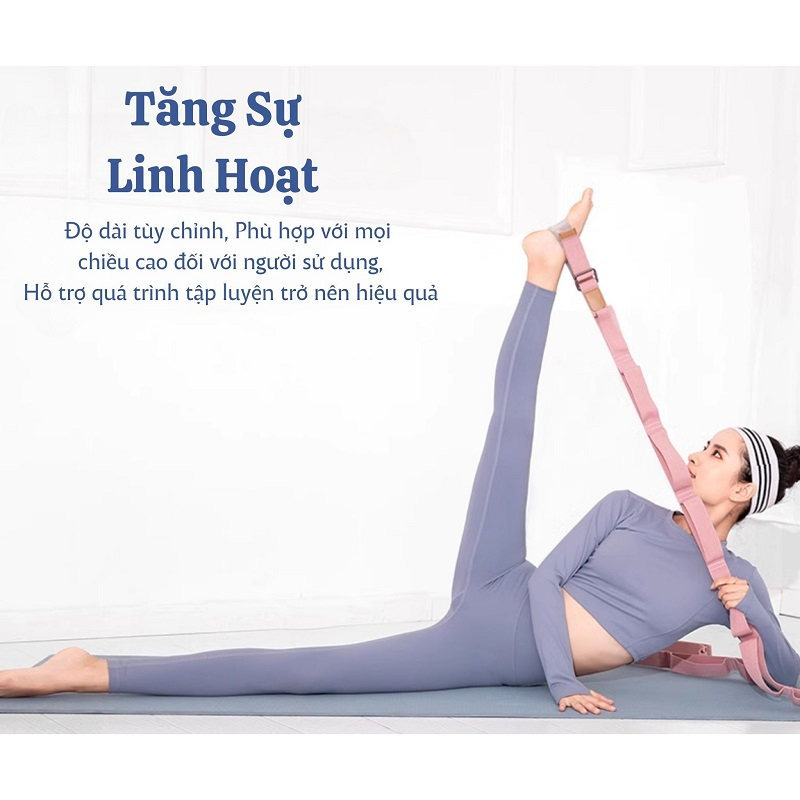Dây tập xoạc dọc mở khớp háng yoga cotton dài 3m đa năng treo cửa , tập yoga giúp cơ thể dẻo dai, linh hoạt