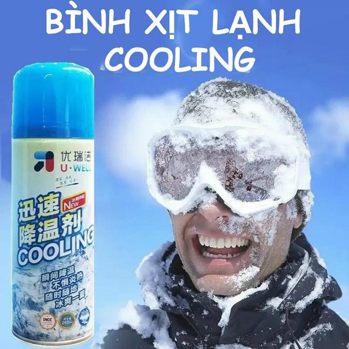 Bình xịt làm lạnh tức thời ô tô xe máy Instant Freeze Cool 260ml Làm lạnh nhanh, khử mùi hiệu quả