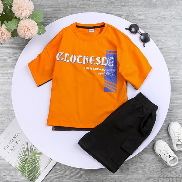Bộ cộc tay bé trai - Pika kids chất liệu cotton mềm mịn bộ quần áo trẻ em