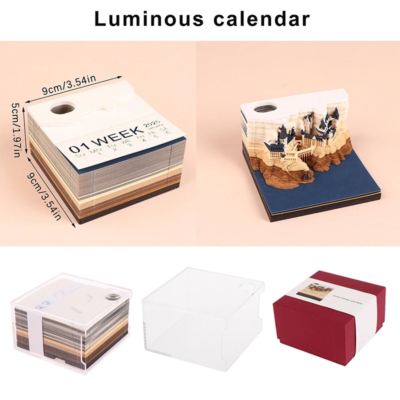Lịch xé mô hình giấy 3D rẻ 2025 ship HOẢ TỐC HCM lịch để bàn decor lâu đài Harry Potter có đèn LED lịch tặng bạn Free ship