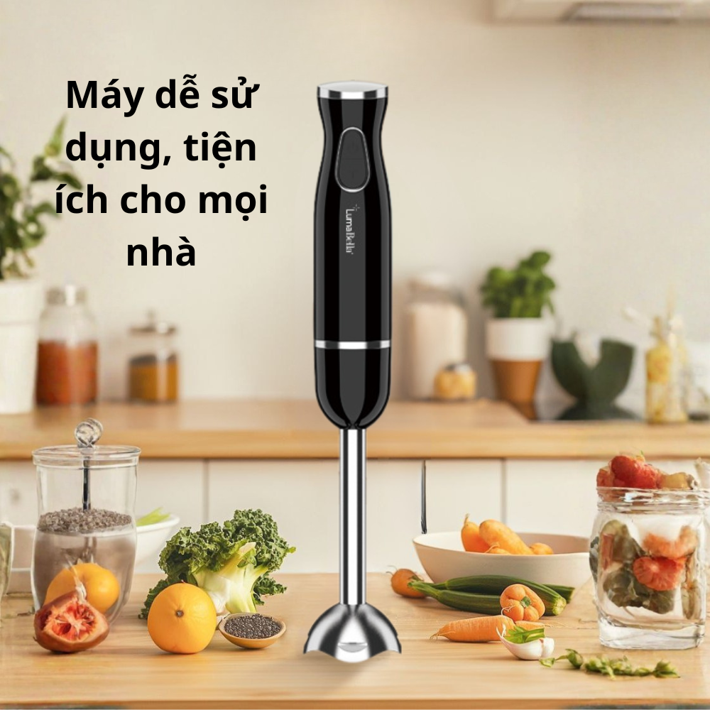 Máy xay cầm tay Lumabella LB-52018, công suất 500W nhỏ gọn chống văng tiện lợi dễ vệ sinh - HÀNG CHÍNH HÃNG