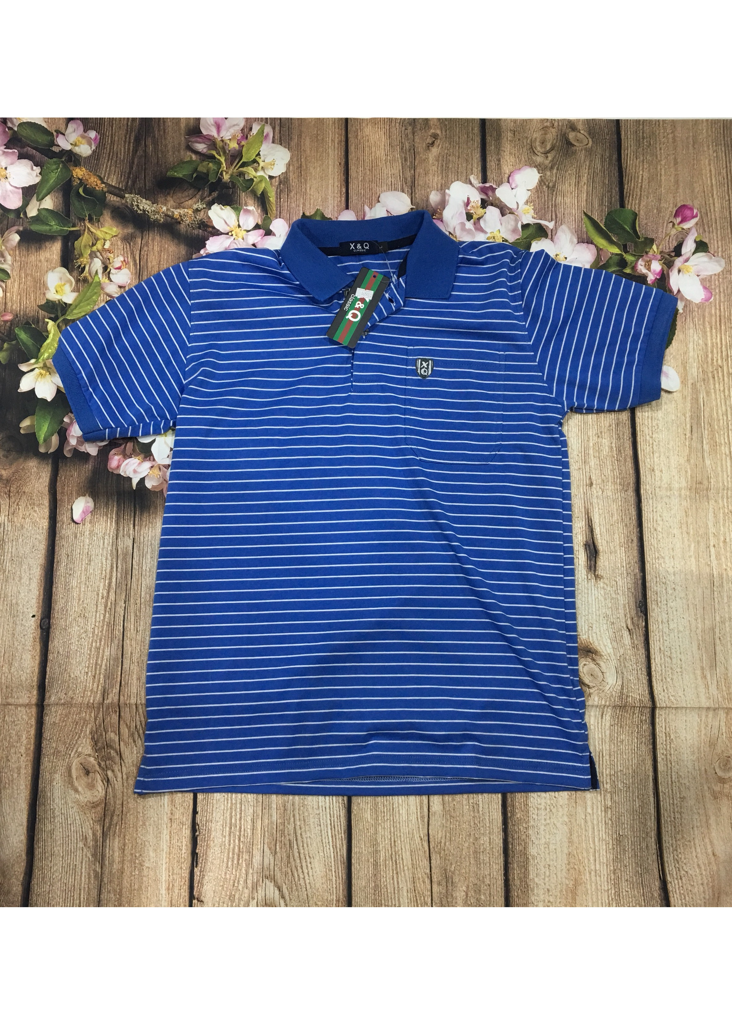 Áo thun nam trung niên cotton 100% mẫ sọc có túi