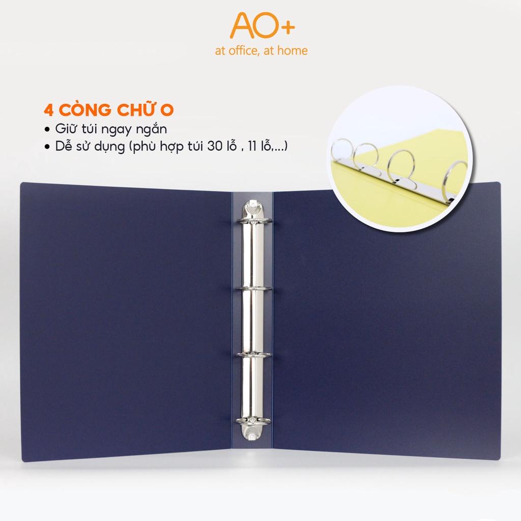 Bìa Còng O4 Switch ON AO+, Nhựa PP/ A4, 4 Nhẫn O