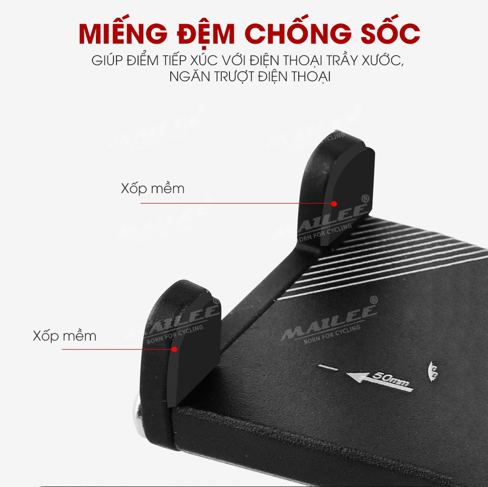 Giá đỡ điện thoại xe đạp MOBILE BRACKET gắn tay lái SS-044 cho điện thoại dưới 6.8 inch, chất liệu Nhôm, phù hợp đường kính ghi đông 22.2mm-31.8mm - Mai Lee