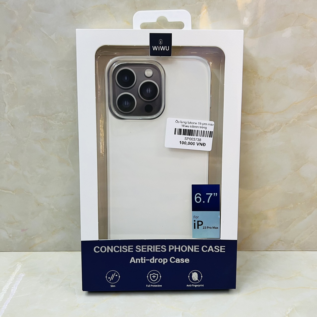 Ốp lưng cho iPhone 15 Pro Max silicon trong suôt hiệu WiWU- hàng chính hãng