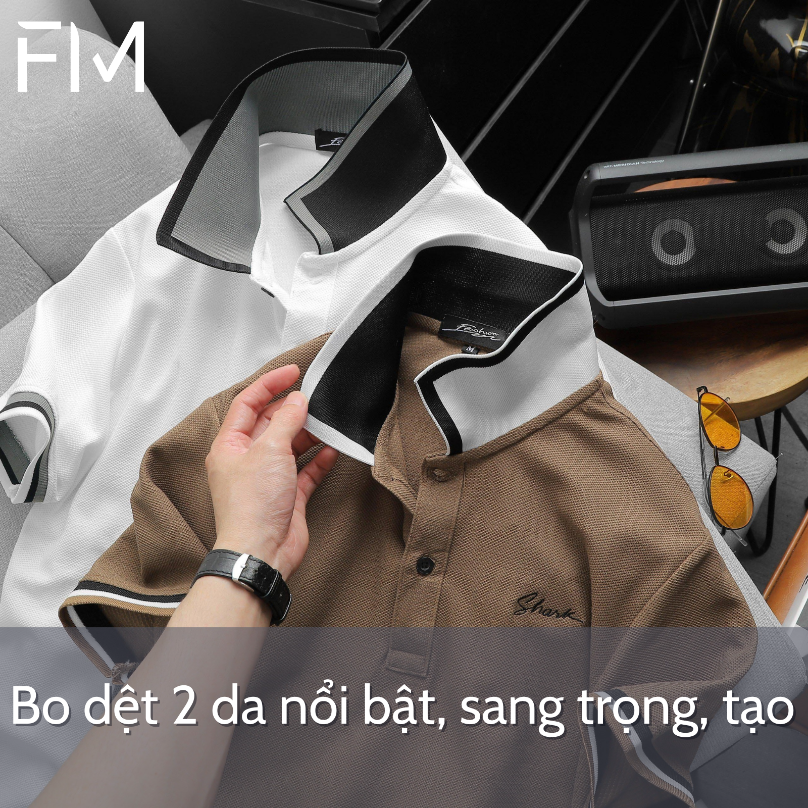 Áo Polo nam ngắn tay Shark Men, chất thun cá sấu cao cấp - FORMEN SHOP -FMPS235