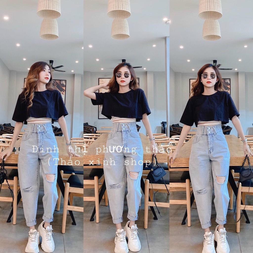 quần jean baggy nữ rách cao cấp , chất liệu denim ,form chuẩn shop (ảnh thật shop chụp 100%) HTBVIP26