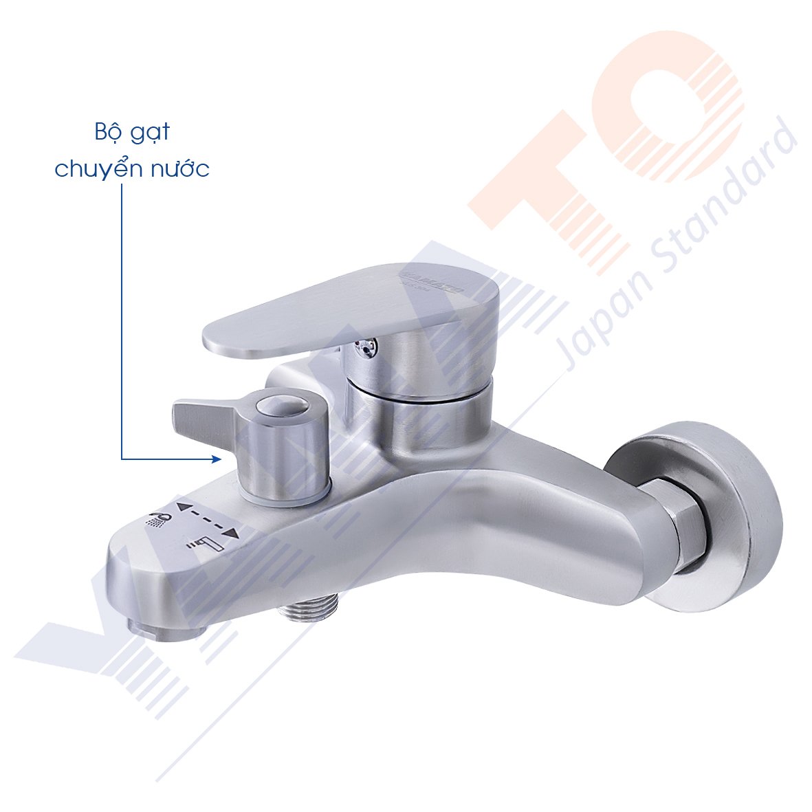 Bộ vòi sen nóng lạnh Inox SUS 304 YAMATO YCSNI0202 | chuyển nước gạt | tặng 01 cuộn cao su non