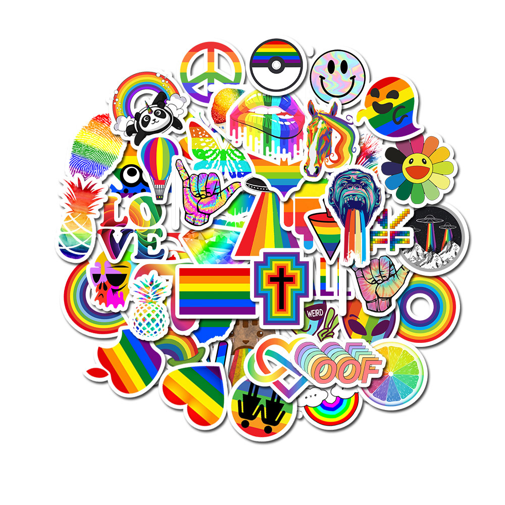 Sticker 50 miếng hình dán Rainbow - hàng nhập khẩu