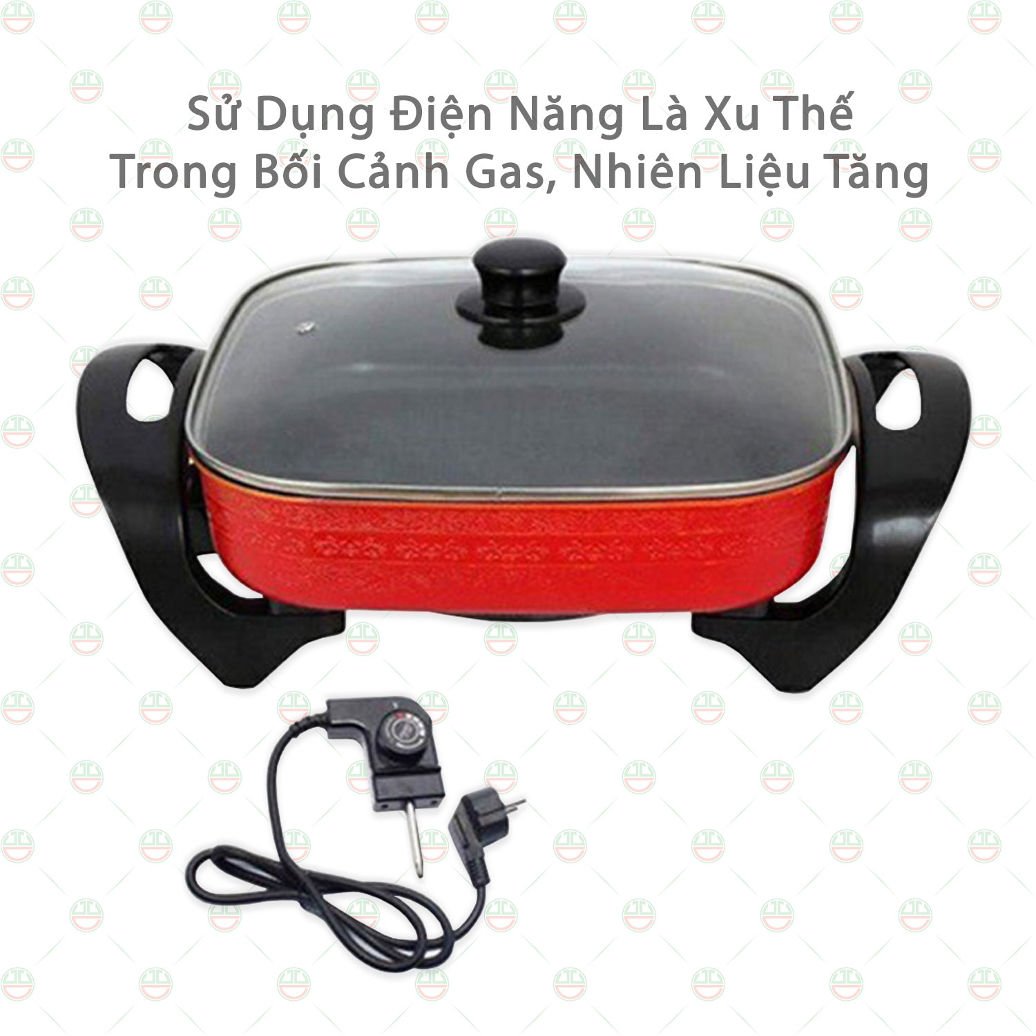 [Bền Bỉ] Nồi Lẩu Điện Đa Năng KhoNCC Hàng Chính Hãng - Hình Vuông Cỡ Lớn 5 Lít, Chiên Xào Hầm Luộc Rán - Chống Dính Lau Chùi Dễ Dàng - KLVQ-5408-NLDV30