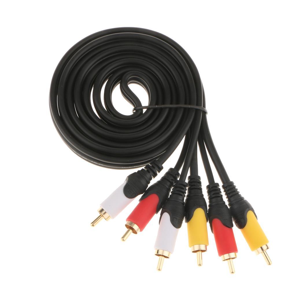 RCA Audio Video AV Cable Cord Line 3 Male to 3 Male Gold Plated