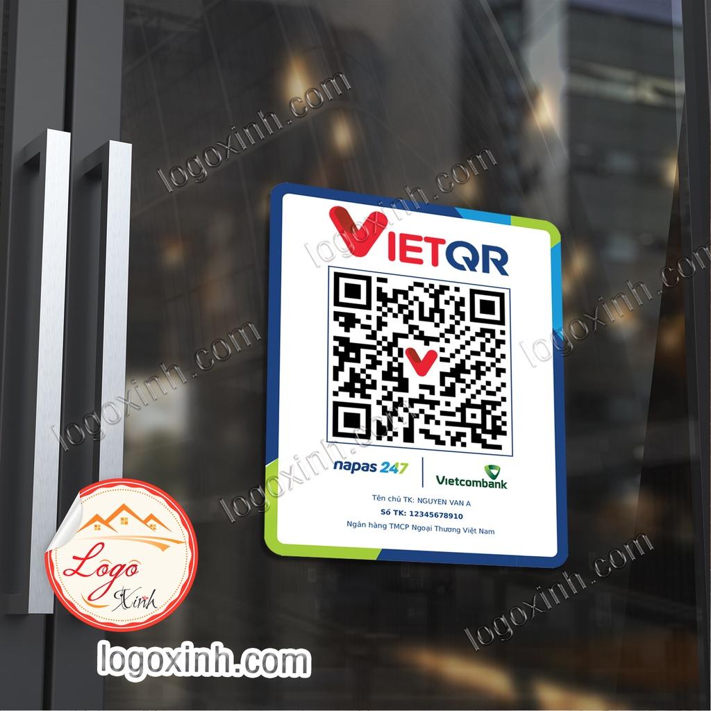 Sticker Decal Dán Mã Quét QR Code Ghi Số Tài Khoản Ngân Hàng, Mã QR Để Chuyển Tiền Cho Quầy Quán, Shop, Cửa Hàng....