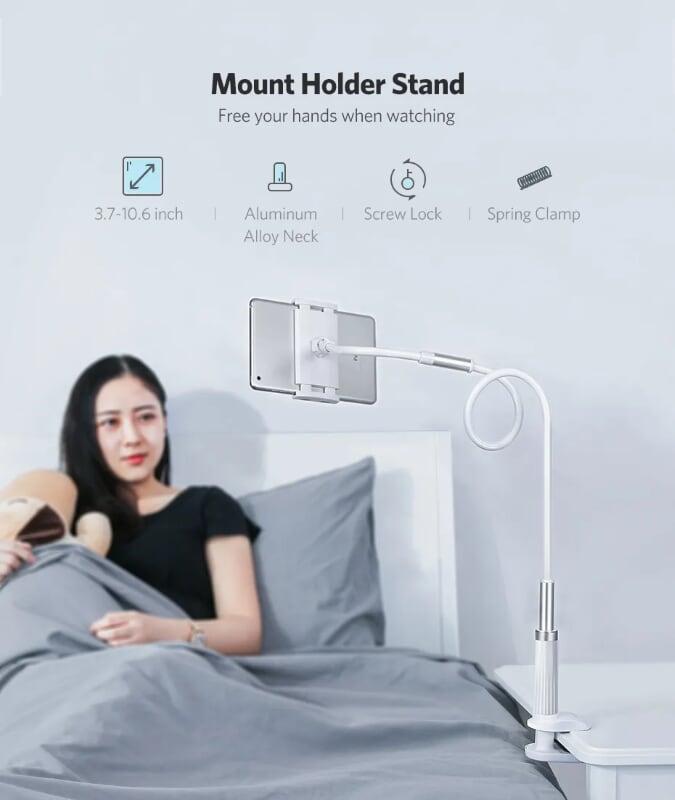 Ugreen UG30480LP113TK 1.2M màu Trắng Chân kẹp điện thoại + máy tính bảng đa năng - HÀNG CHÍNH HÃNG