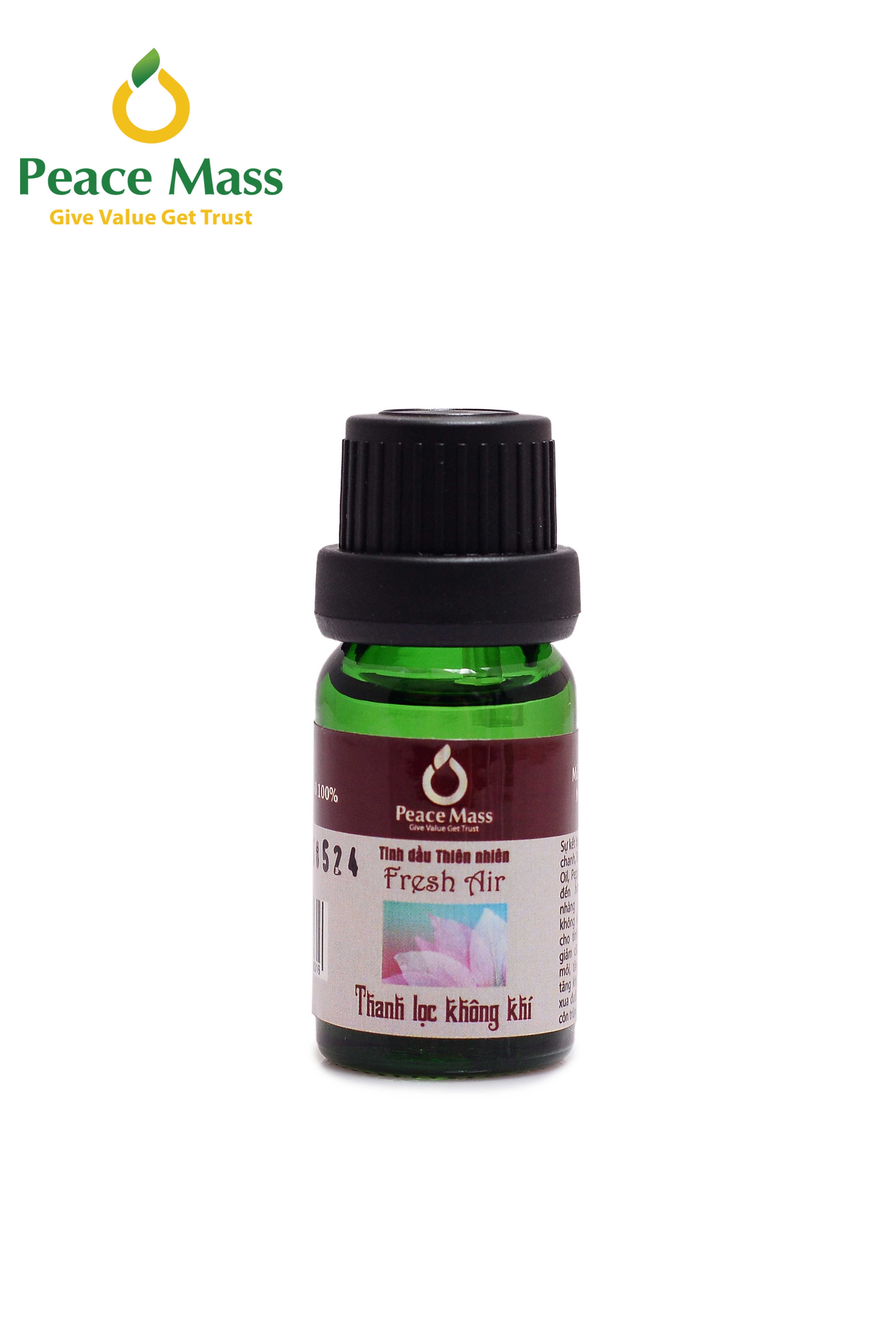 TD10ml-KX7 Combo Tinh Dầu Thanh Lọc Không Khí Peace Mass 10ml - Bộ Kẹp Xe Ô tô - Fresh Air