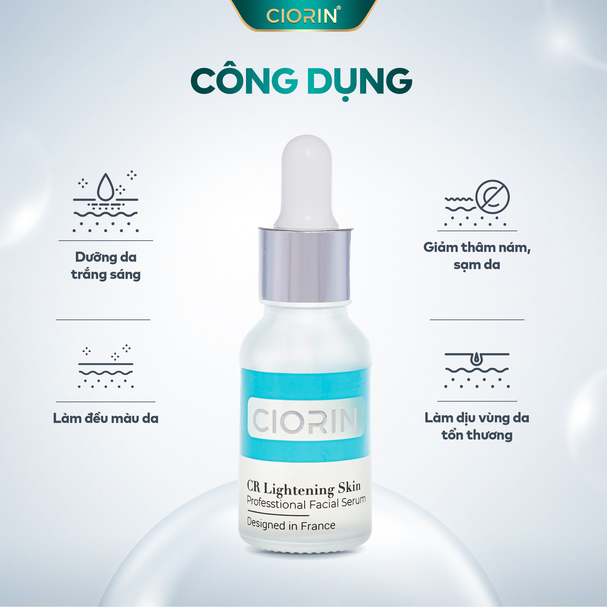 Serum Cr Lightening Skin Ciorin Dưỡng Trắng Mờ Thâm Sau Mụn