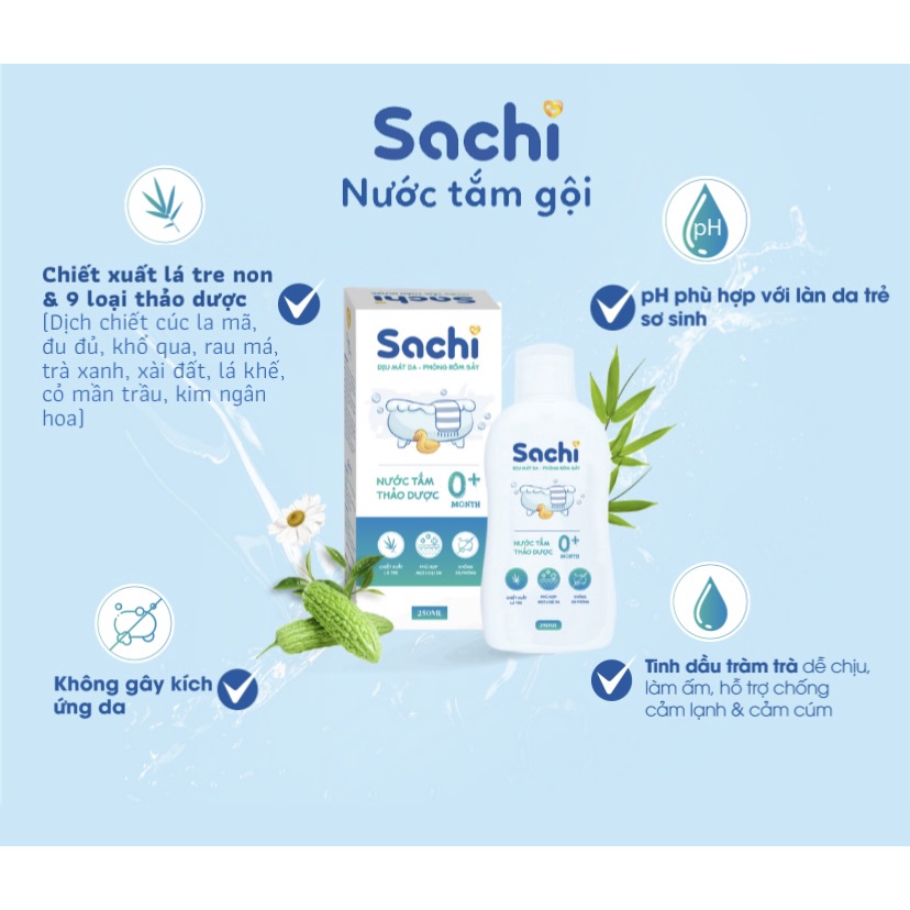 Nước tắm thảo dược cho bé SACHI 250ml