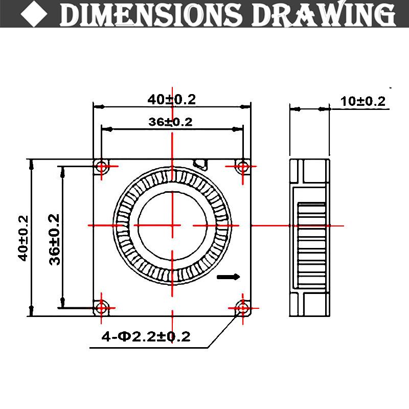 2pcs gdstime 40mm quạt máy in 3d