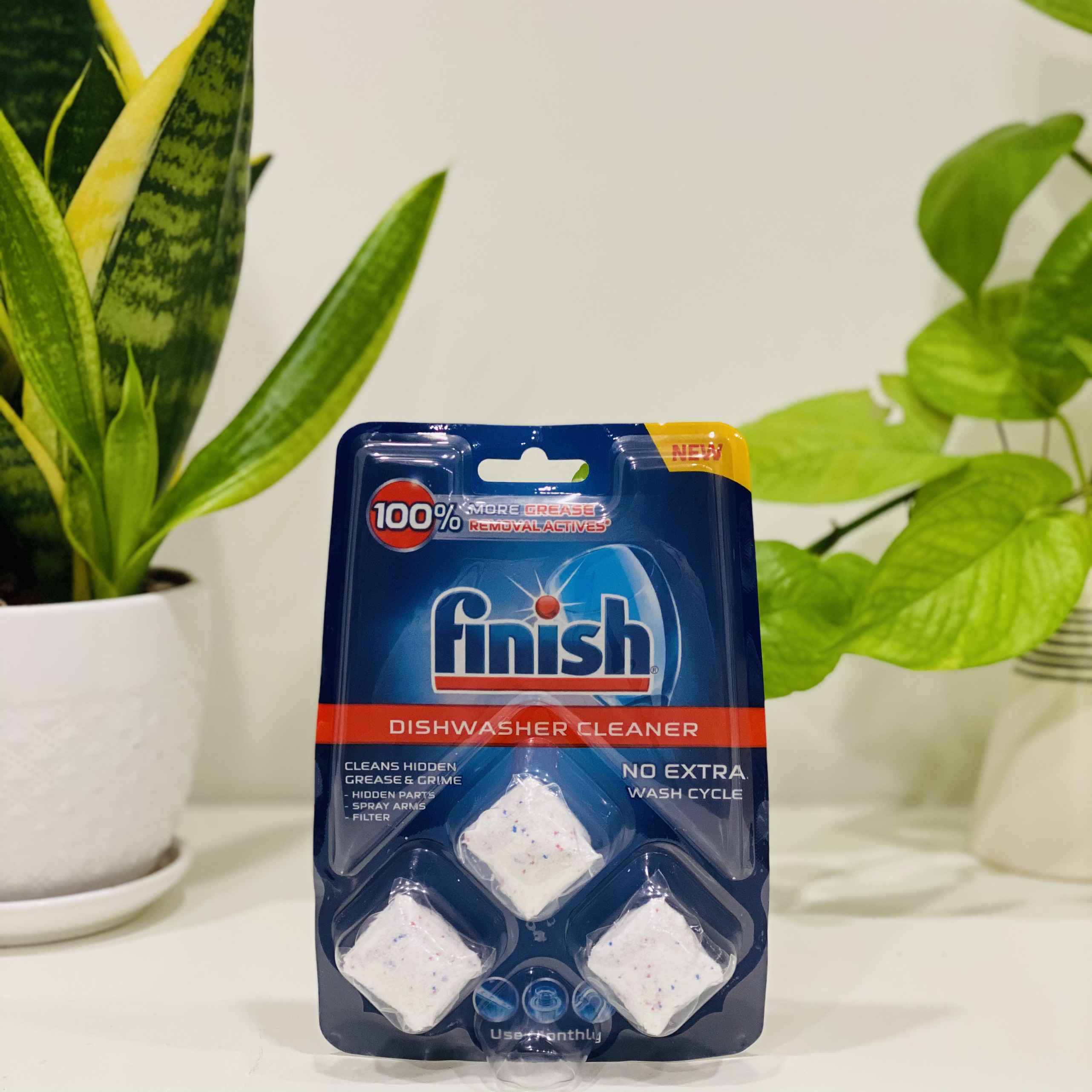 Viên vệ sinh máy rửa bát Finish - Vỉ 3 viên