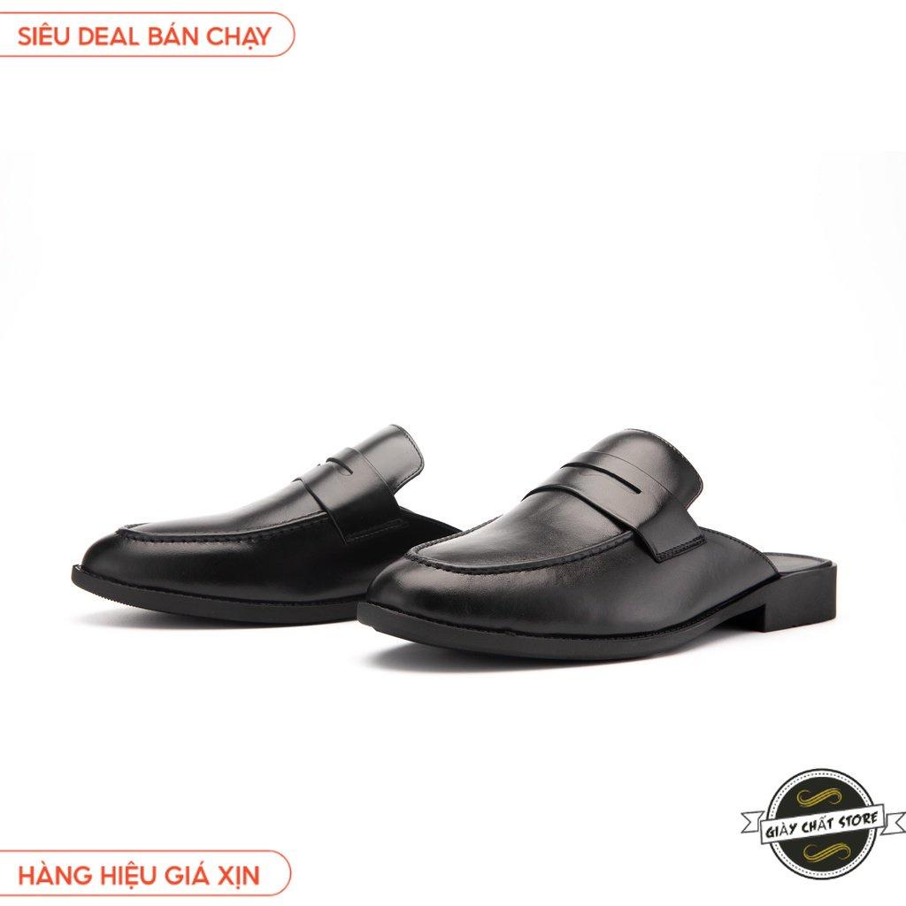 Giày Sục Nam Công Sở XOĂN SHOP Da Pu Pu Size 38 Đến 42 Màu Đen - S008