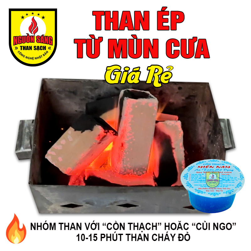 Thùng 10 kg -  Than Ép từ mùn cưa.  Than không khói Giá rẻ