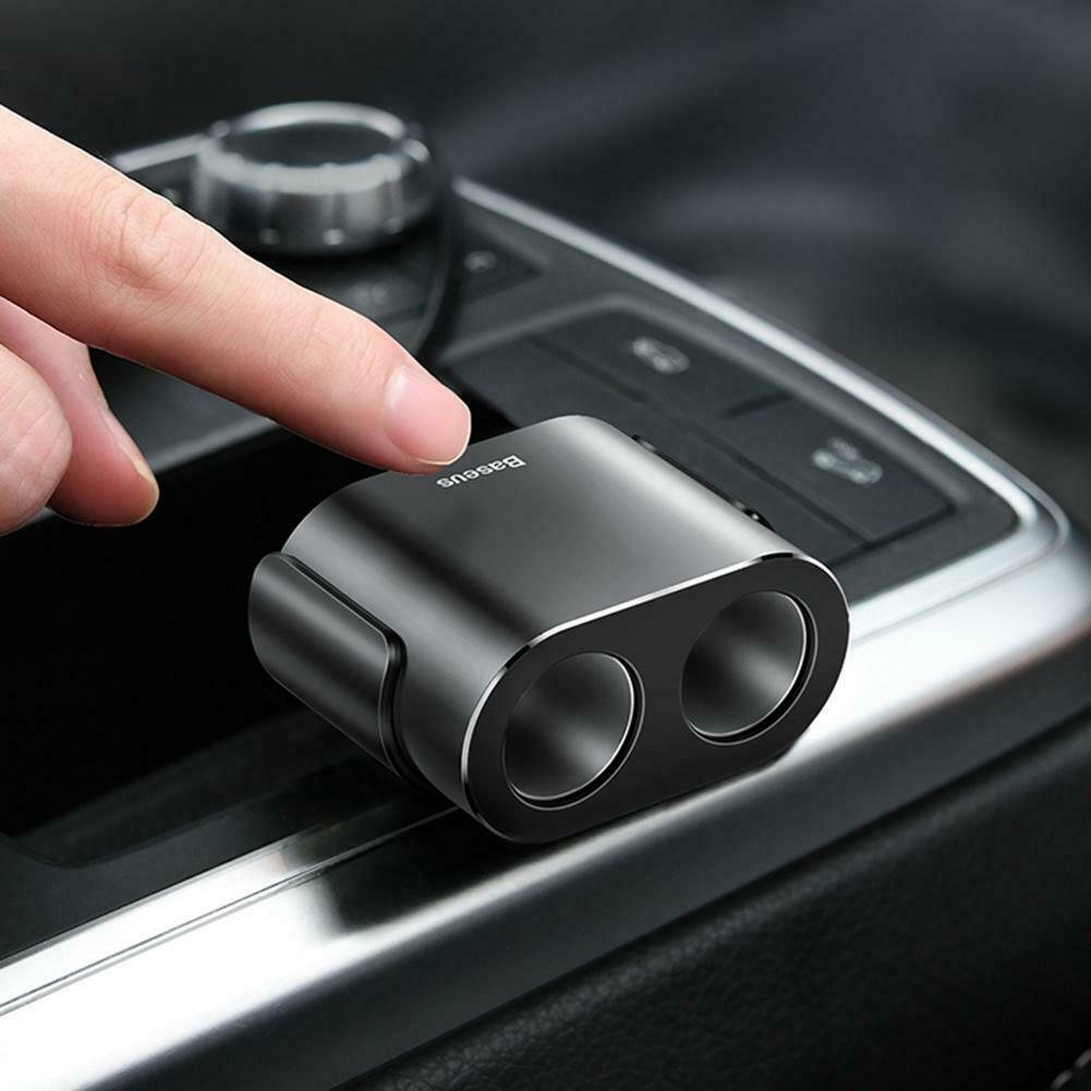 Củ sạc trên oto chia tẩu Baseus High efficiency one tow two cigarette lighter - Hàng chính hãng