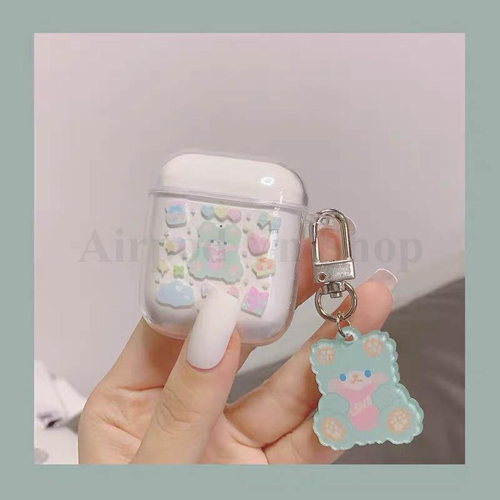 Bao Case Ốp dành cho airpod 1 và 2 và airpod pro gấu Love kute silicon dẻo cao cấp