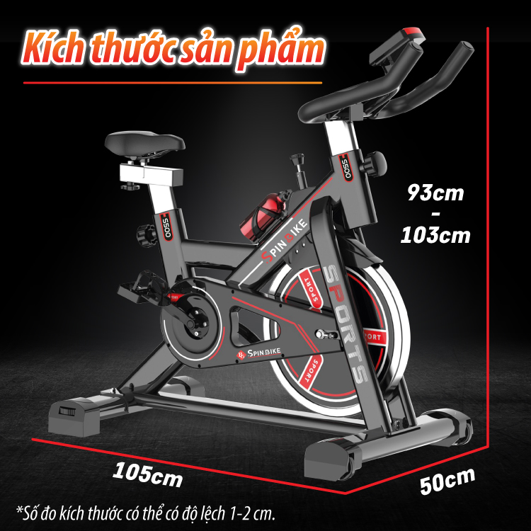 BG Xe đạp tập thể thao đa năng trong nhà SPINING BIKE S500 BLACK mới (hàng nhập khẩu)