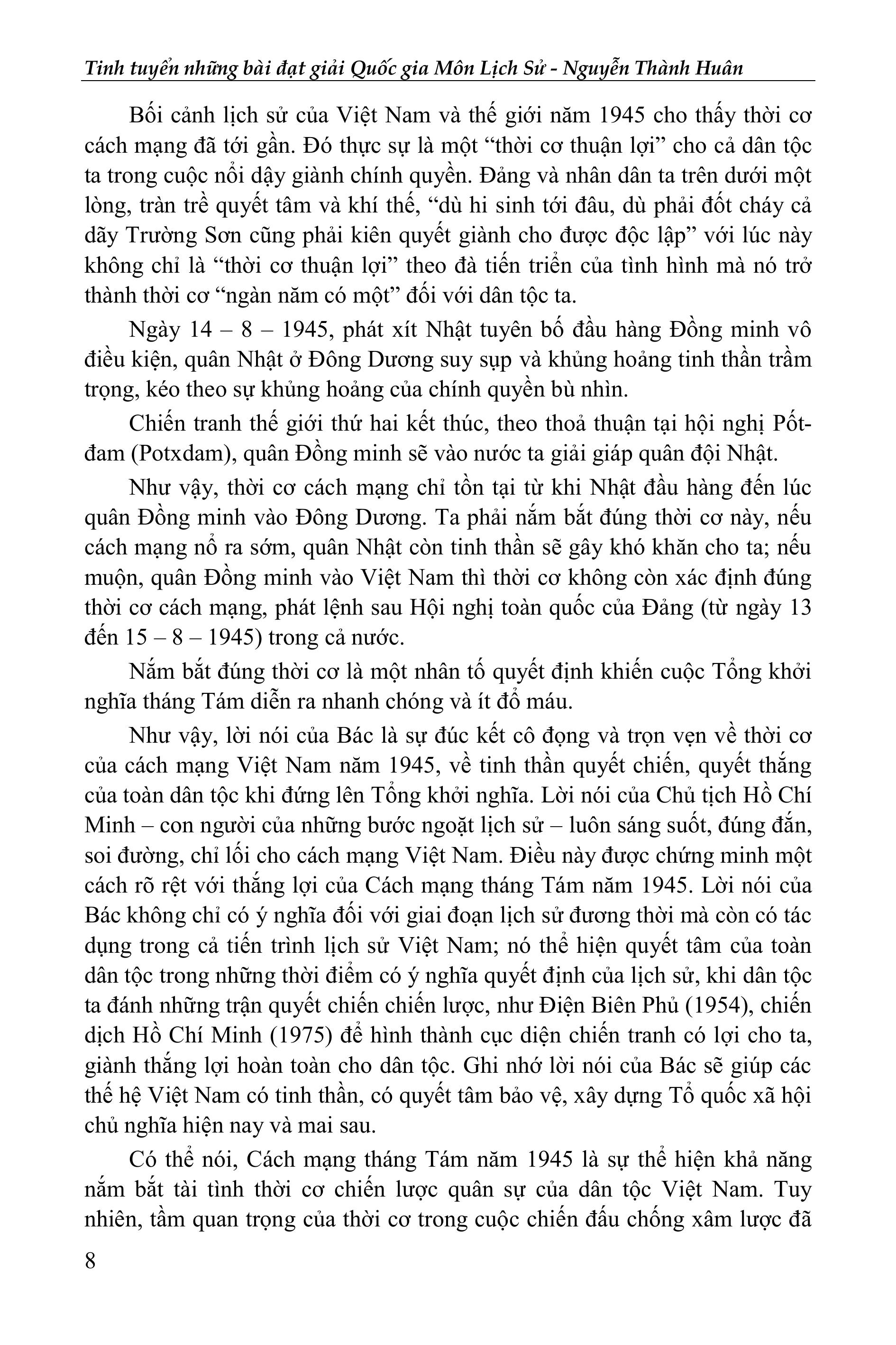 Sách - Tinh Tuyển Những Bài Đoạt Giải Quốc Gia Môn Lịch Sử (Dùng Chung Cho Ba Bộ Sách Khối THCS Và THPT)
