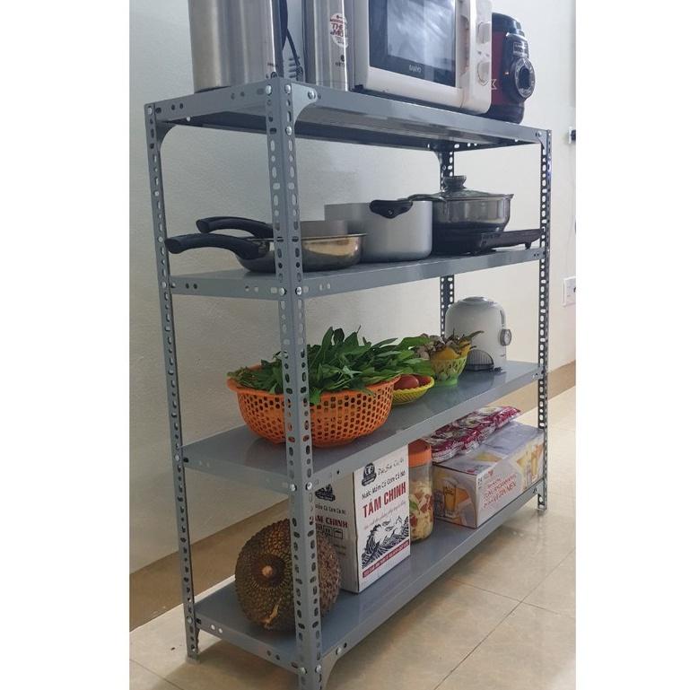 Kệ sắt v lỗ 4 tầng Rộng 30cm x Dài 80cm X Cao 1M,kệ sắt v lỗ đa năng ,kệ trưng bày