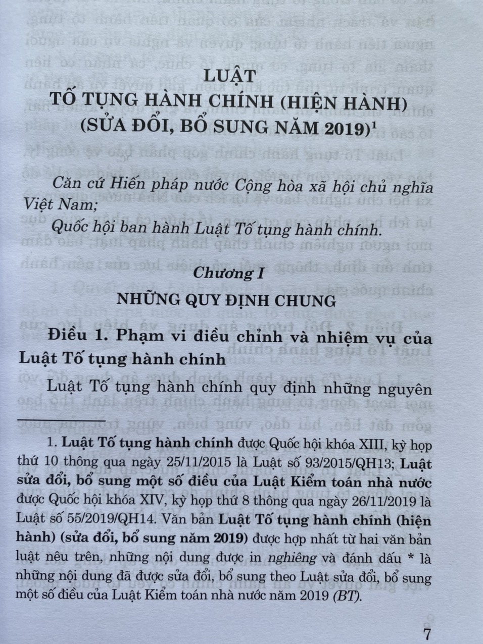 Luật Tố Tụng Hành Chính Sửa đổi, bổ sung năm 2019