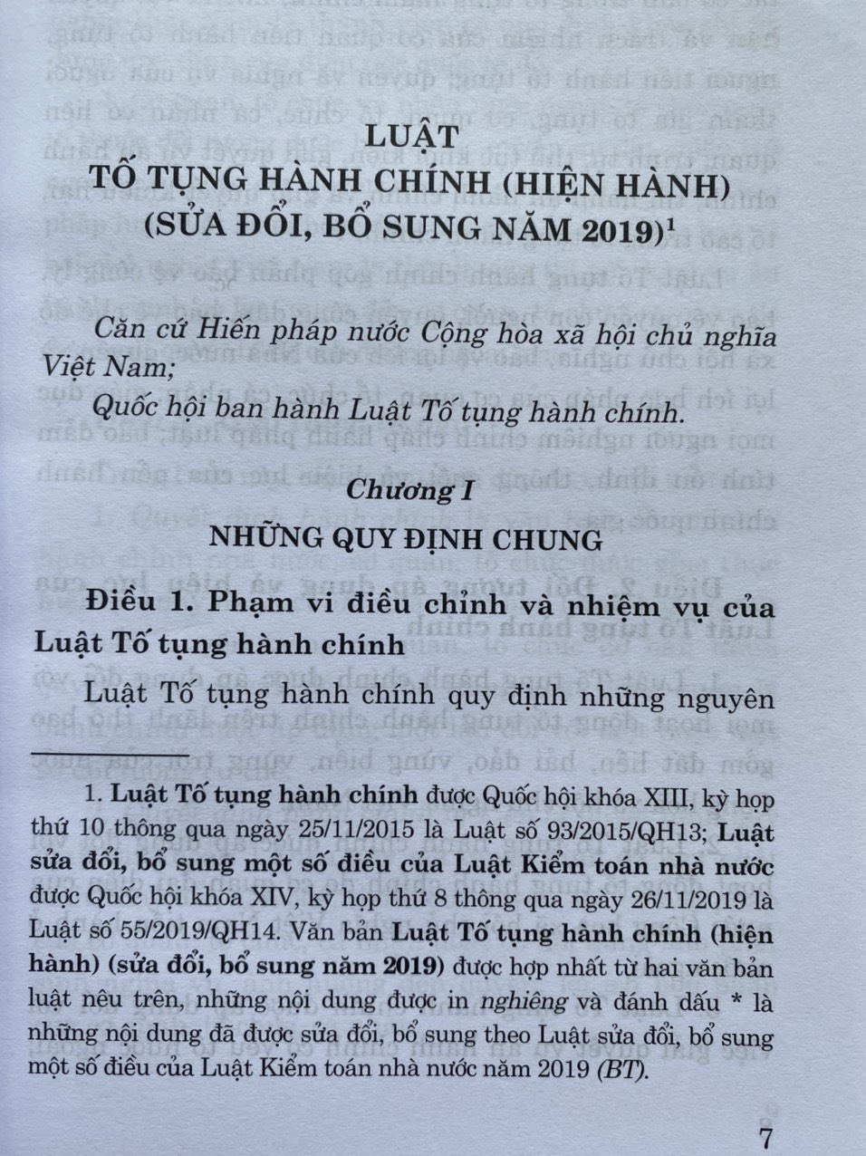 Luật Tố Tụng Hành Chính ( Hiện Hành) Sửa đổi, bổ sung năm 2019