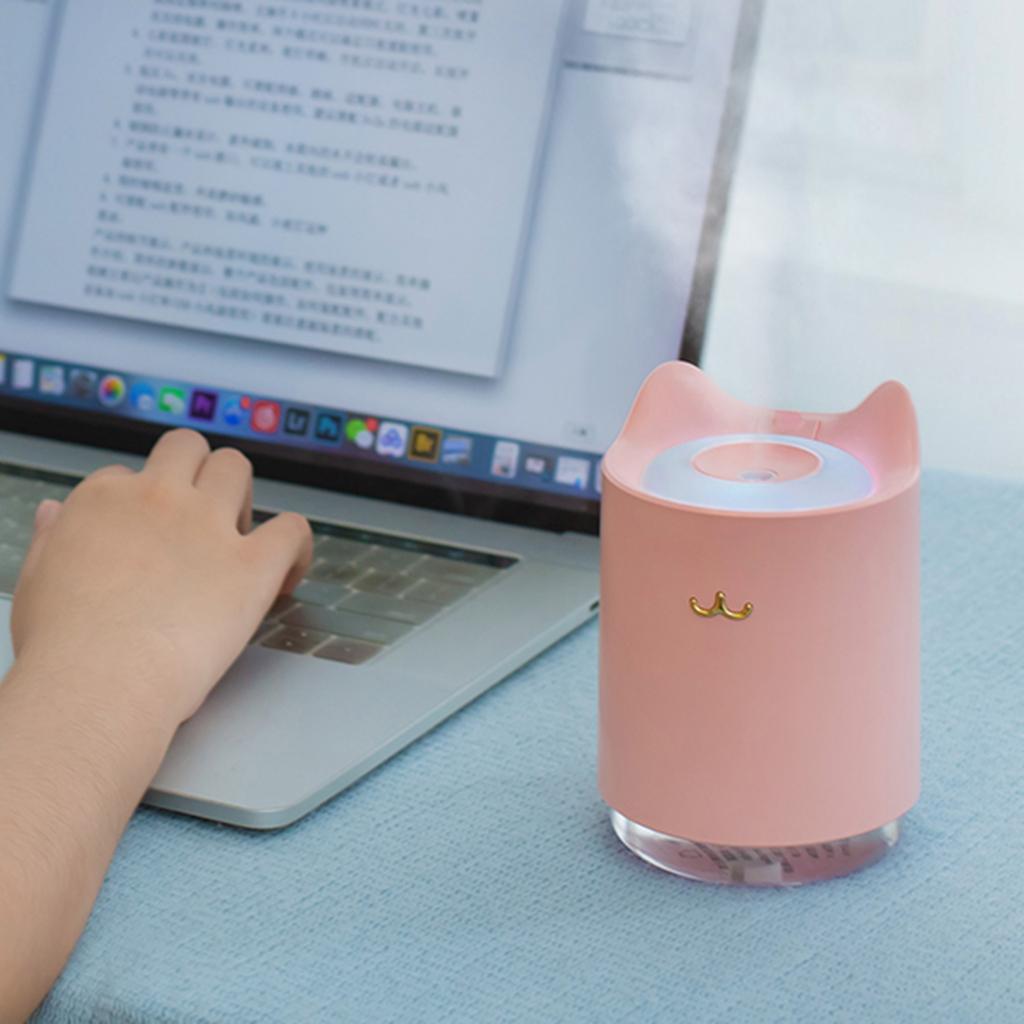 2x USB Portable Mini Humidifier, 320ml Mute Mist Humidifier, for Baby Bedroom Travel Office Home Desktop