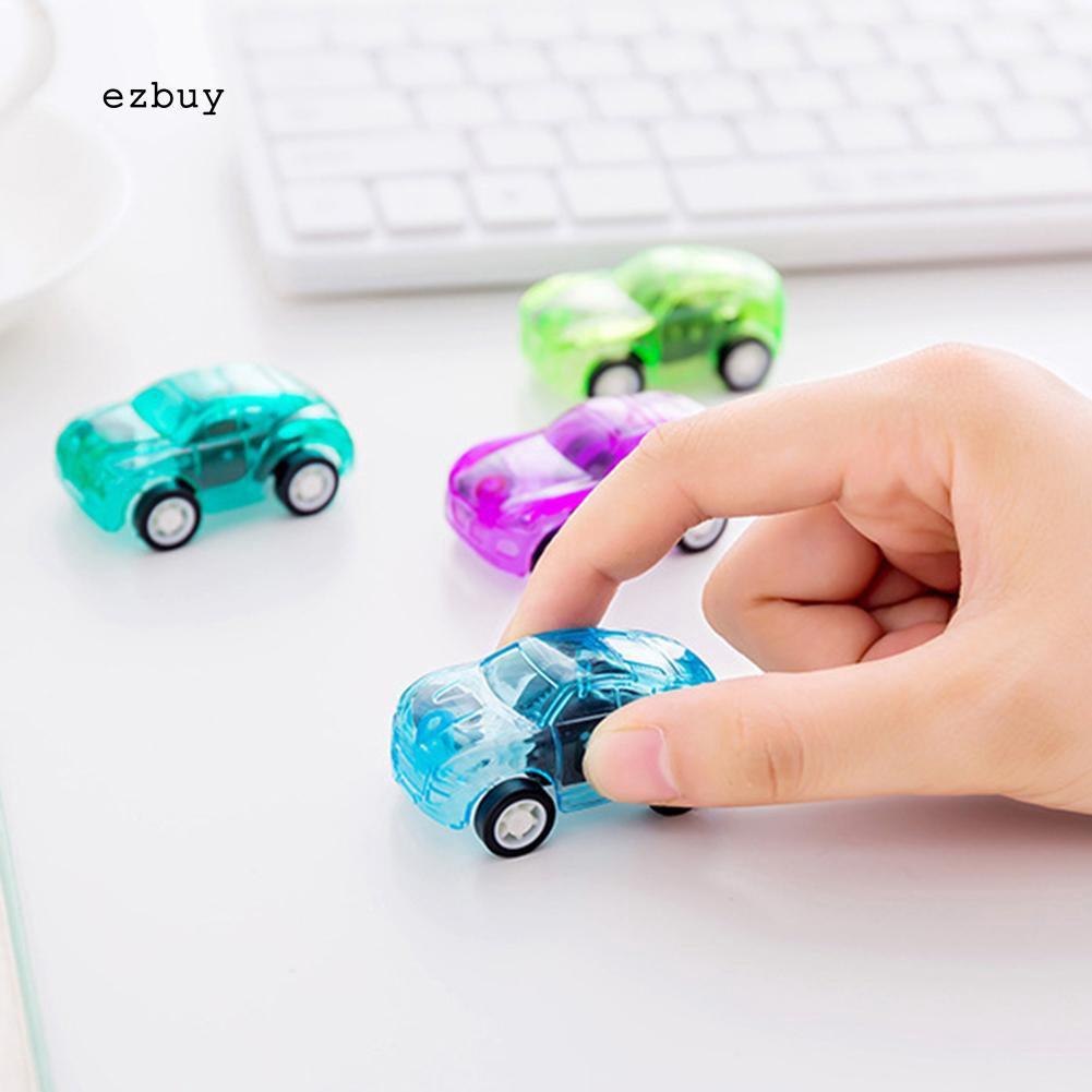 【EY】4Pcs Mini Pull Back Transparent Car Vehicle Model Preschool Learning Kids Toy