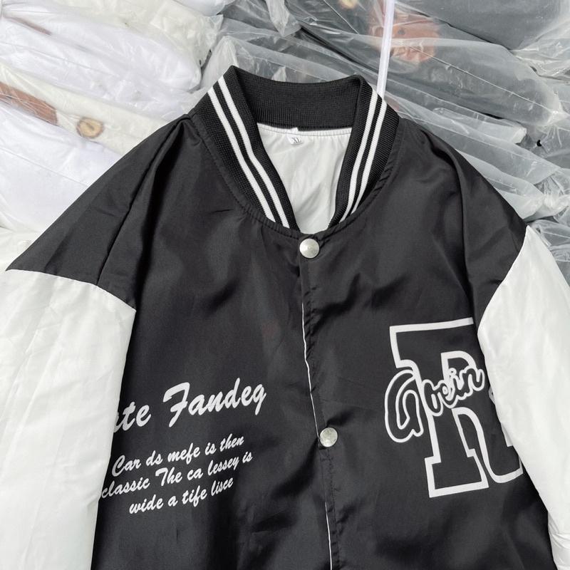 Áo Bomber Dù 2 Lớp RGÁo Khoác Gió In R Sắc Nét Unisex Nam Nữ Cá Tính