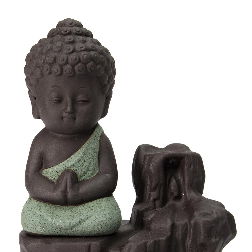 Little Monk Incense Burner Smoke Backflow Censer +70pcs Mix Incense Cone