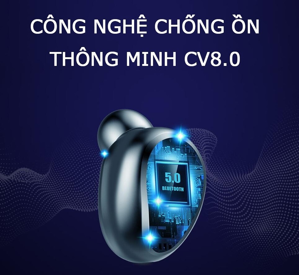 Tai Nghe Bluetooth 5.0 True Wireless Vinetteam V12 Điều Khiển Cảm Ứng Hỗ Trợ Nghe Đơn Hoặc Đôi 2 Bên Tai Với Micro HD Chống Ồn Dock Sạc 4000mAh Kiêm Sạc Dự Phòng – Hàng Chính Hãng