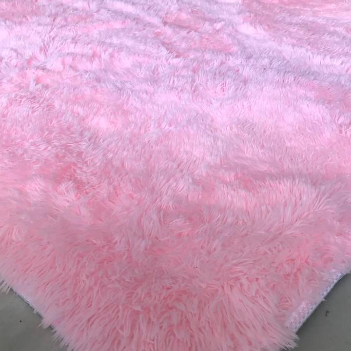 Thảm Lông Xù Màu Hồng | 100x160cm | Thảm Trang Trí Phòng Khách - Phòng Ngủ - Thảm Trải Sofa - Thảm Dành Cho Bé