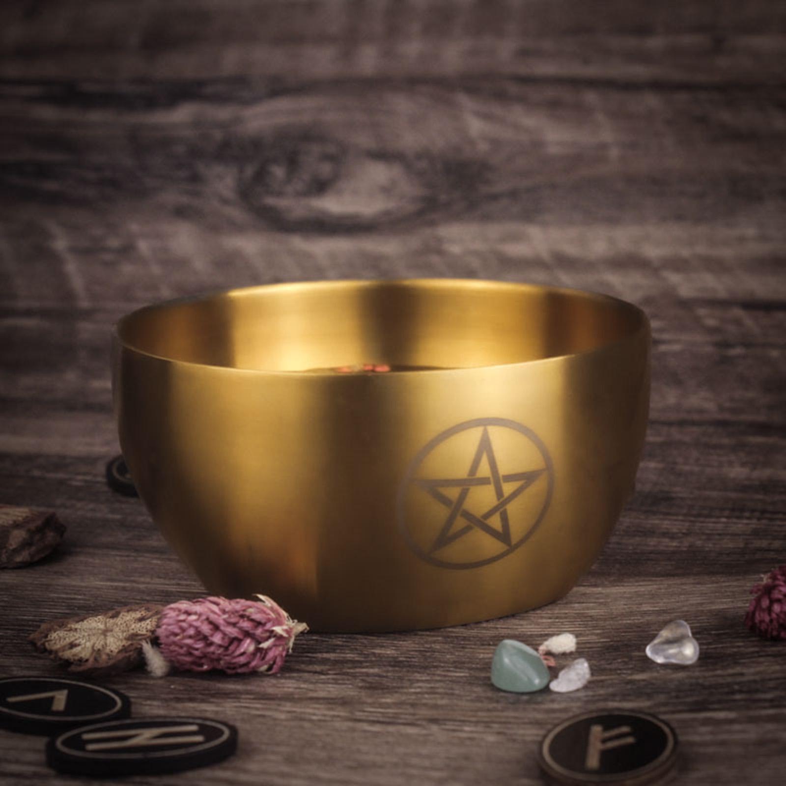 Buddhist Offering Bowl Yoga Meditation Bowl Altar Yoga Decor Buddha Worship Supplies Hand Carved Stainless Steel Tibetan Bowl