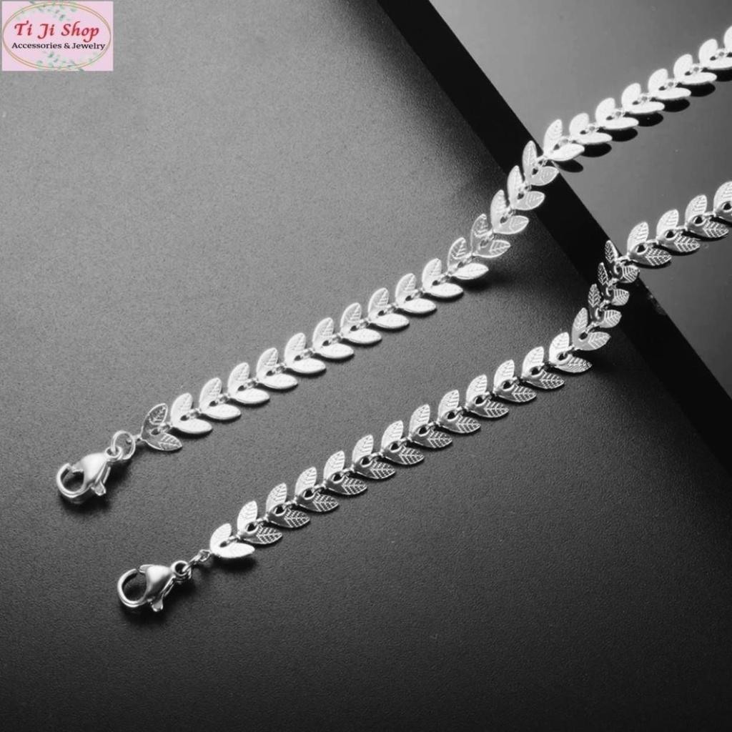 Dây chuyền nữ Titan hình lá nguyệt quế sang trọng, không đen