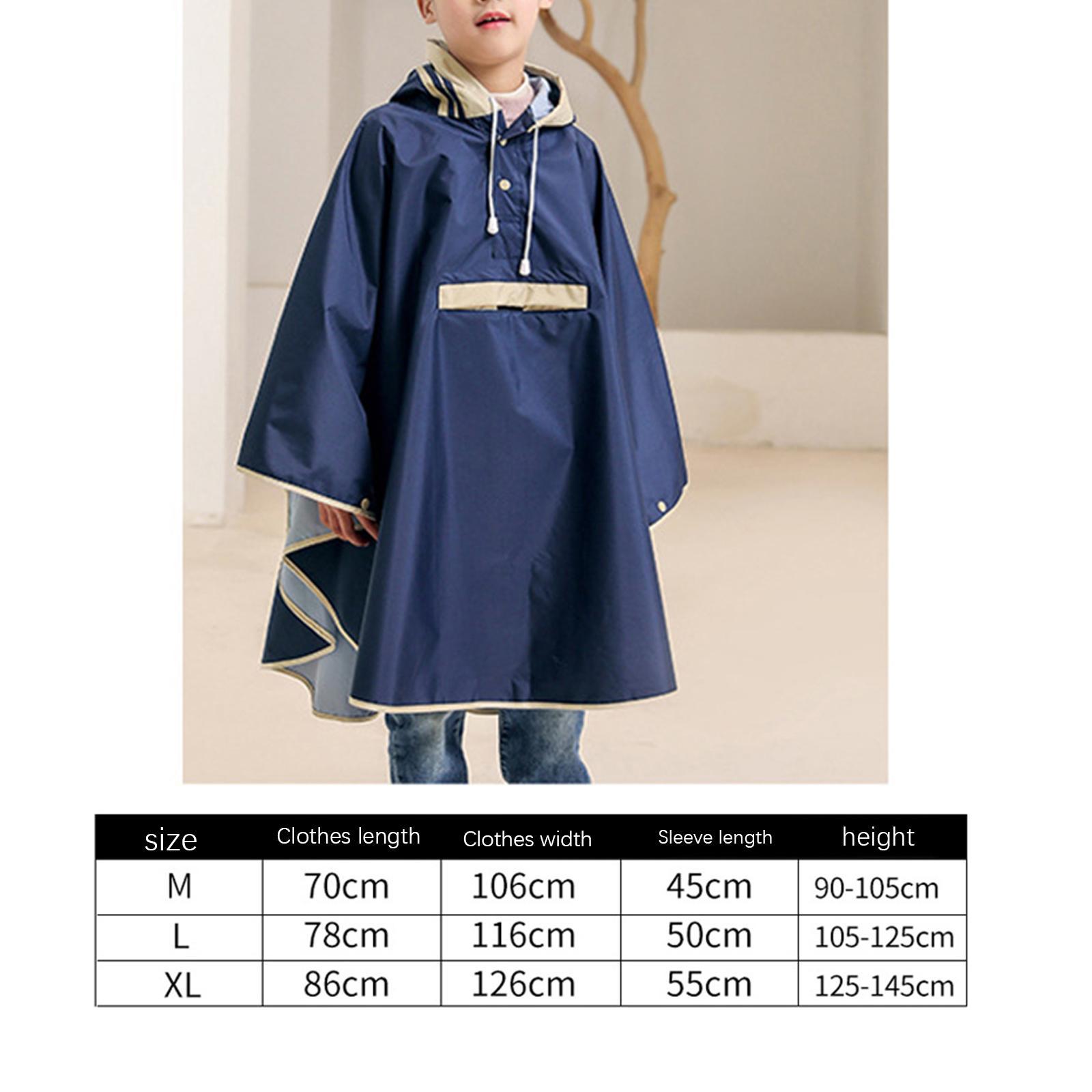 Kids Rain Poncho Rain Coat Waterproof Pullover Rain Jacket Impermeable Rain Wear Hoodie Poncho Raincoat for Children Cycling Fishing Camping