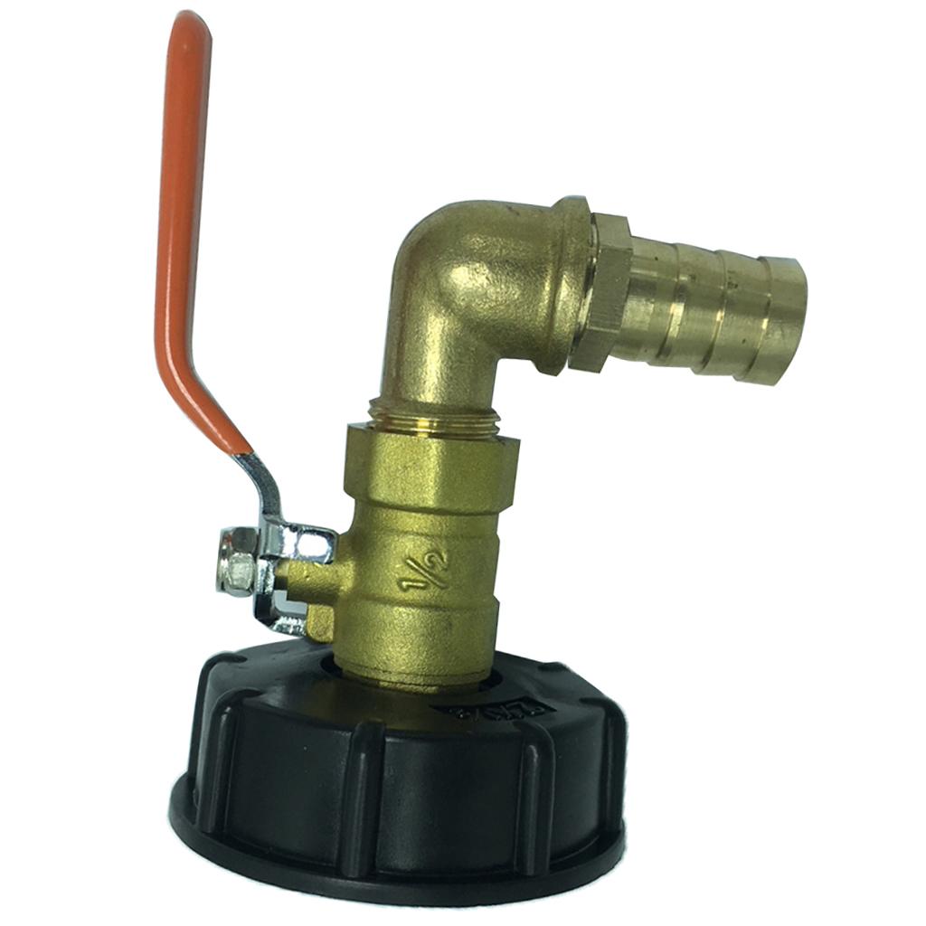 Đầu Nối Chủ đề Dày 1 PC IBC / Tấn Thùng Với Van đồng Thau đầy đủ 90 độ