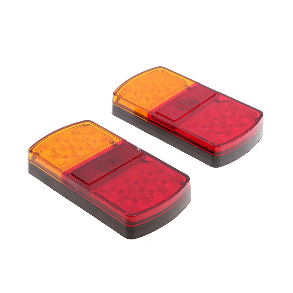 2pcs 12V 12 Led Car Rear Tail Lights Brake Stop Indicator Trailer Truck