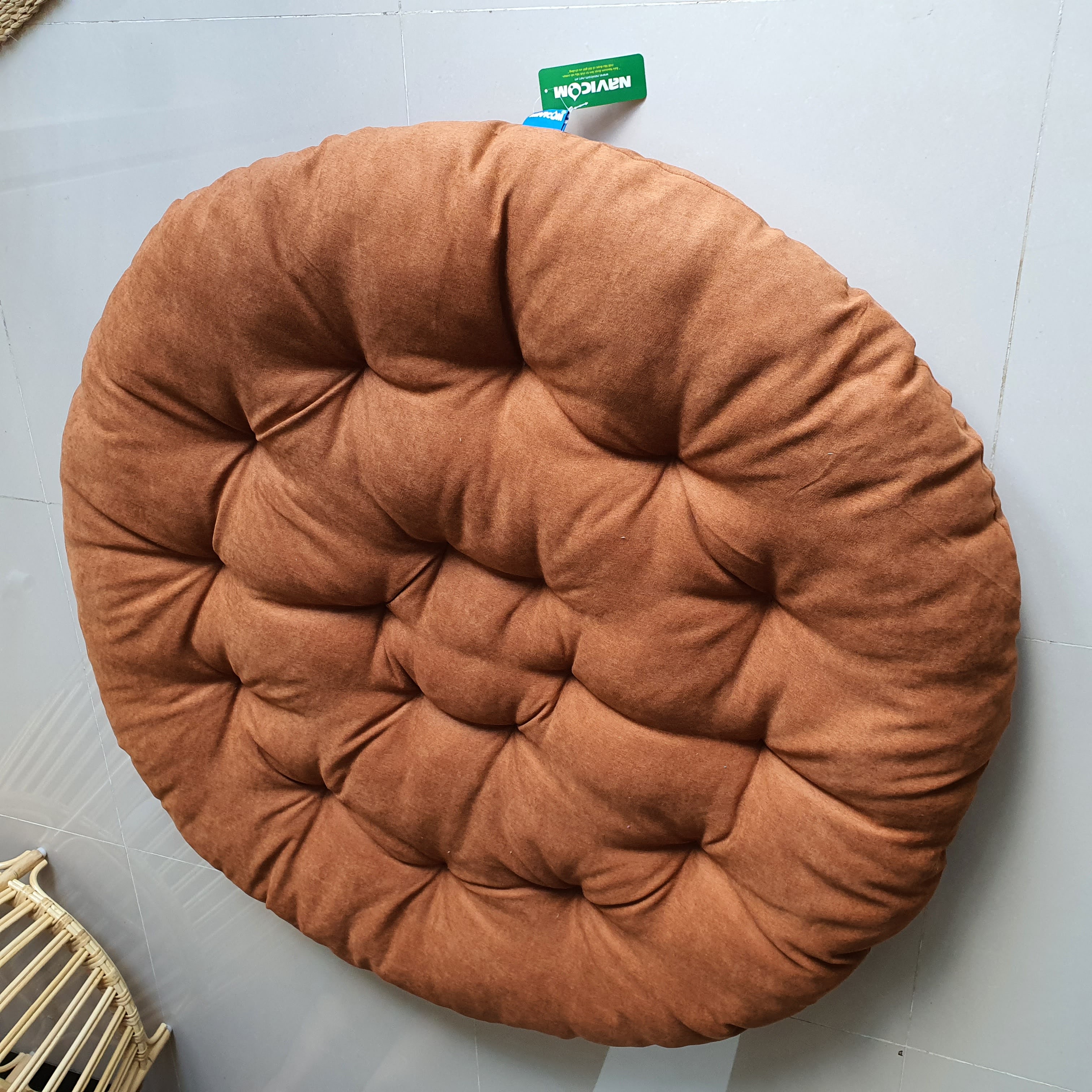 Ghế thư giãn papasan nệm vải bố cao cấp ( màu nâu)